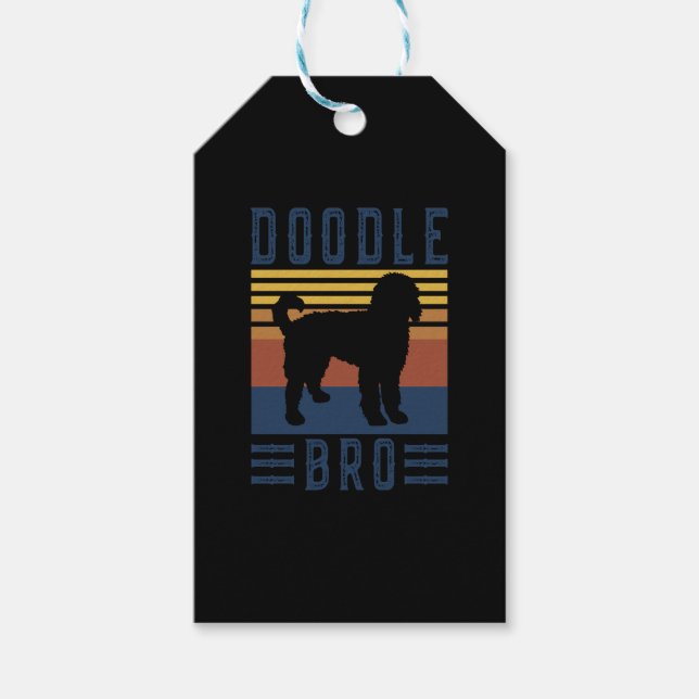 Doddle Dog Retro T - Shirt Geschenkanhänger (Vorderseite)