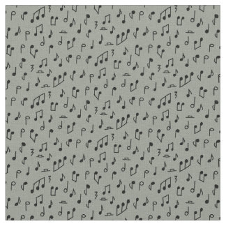 Doddle music notes black on medium grey stoff
