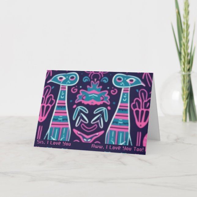 Doddle Sisterly Liebe Card Karte (Vorderseite)