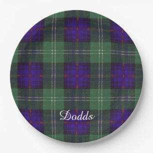 Dodds Clan karierter schottischer Kilt Tartan Pappteller