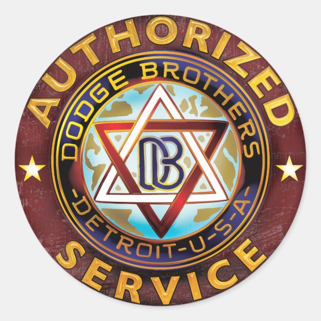 Dodge Brothers Runder Aufkleber (Vorderseite)