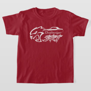 Dodge Challenger Auto Kurzarm-Crew-Neck Schwarz T-Shirt