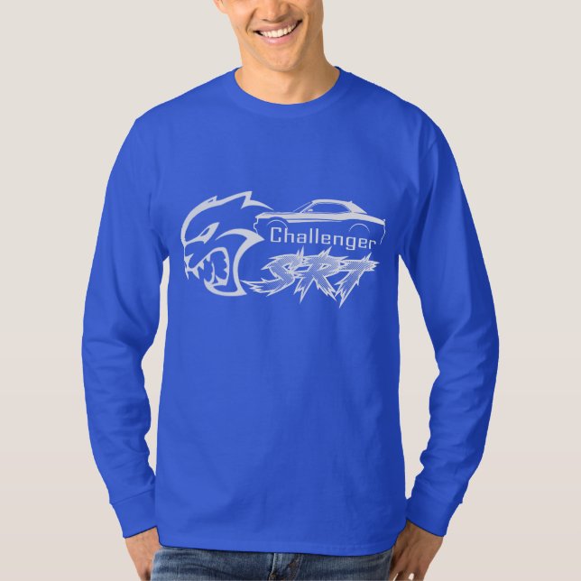 Dodge Challenger Auto Kurzarm Rundhals Schwarz  T-Shirt (Vorderseite)