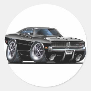 Dodge Charger Black Car Runder Aufkleber