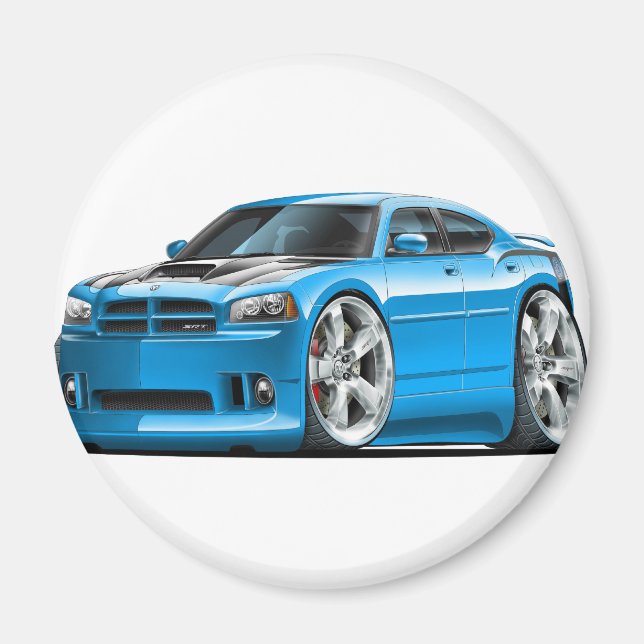 Dodge Charger Super Bee Blue Car Magnet (Vorne)