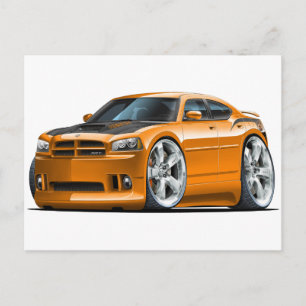 Dodge Charger Super Bee Orange Car Postkarte