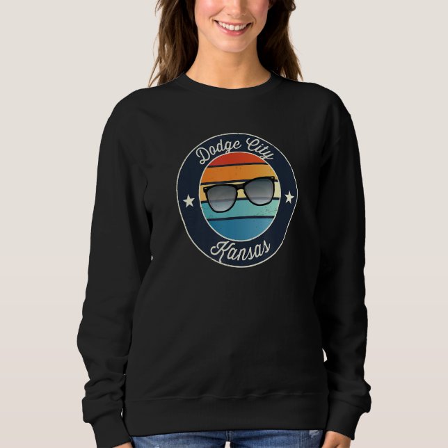 Dodge City Kansas Ks Vacation Souvenir Sonnenbrill Sweatshirt (Vorderseite)