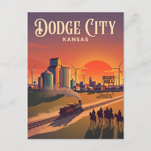 Dodge City Kansas Postkarte (Vorderseite)