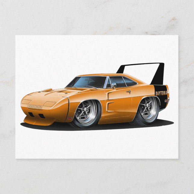 Dodge Daytona Orange Car Postkarte (Vorderseite)