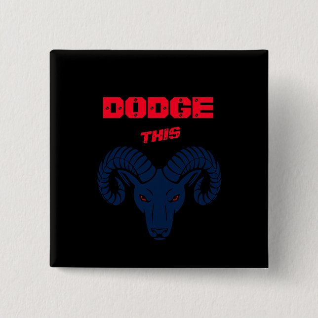 Dodge Dieser Ram Aries Patriotic Blue Pearl Button (Vorderseite)