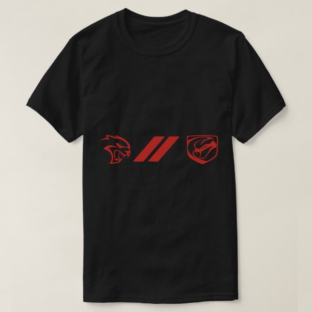 Dodge Hellcat Viper Logo Langschläfchen T-Shirt (Design vorne)