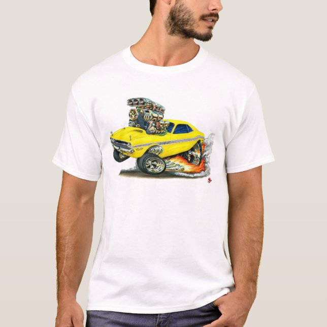 Dodge-Herausforderer-Gelb-Auto 1970-72 T-Shirt (Vorderseite)