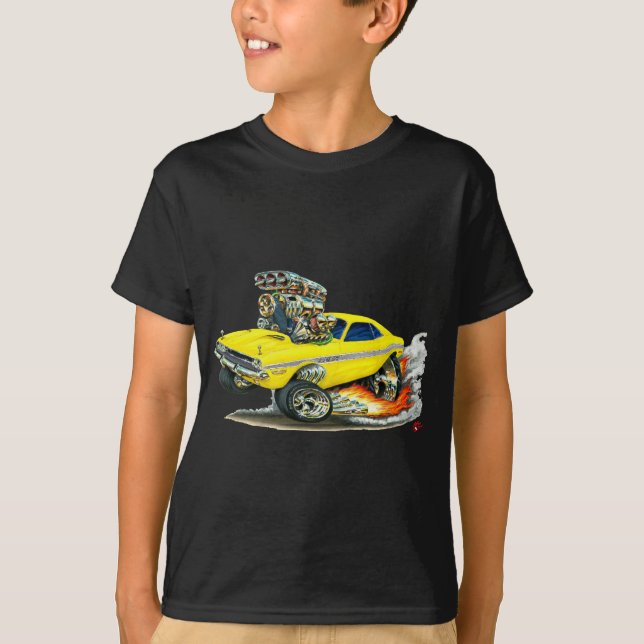 Dodge-Herausforderer-Gelb-Auto 1970-72 T-Shirt (Vorderseite)