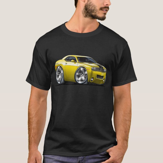 Dodge-Herausforderer-Gelb-Auto T-Shirt (Vorderseite)