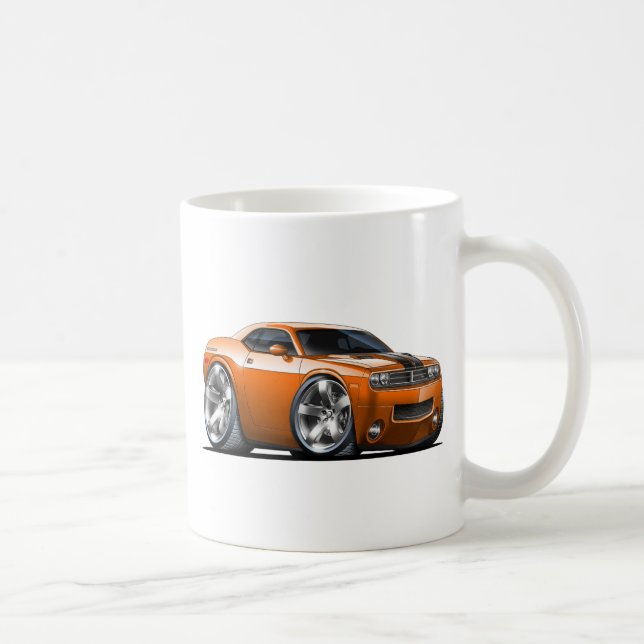 Dodge-Herausforderer-Orangen-Auto Kaffeetasse (Rechts)