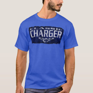Dodge-Ladegerät-blauer Klassiker Winged Schädel T-Shirt