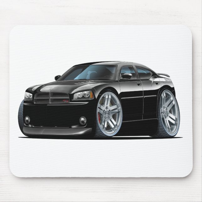 Dodge-Ladegerät Daytona schwarzes Auto Mousepad (Vorne)