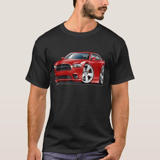 Dodge-Ladegerät Funktelegrafie-Rot-Auto T-Shirt (Vorderseite)