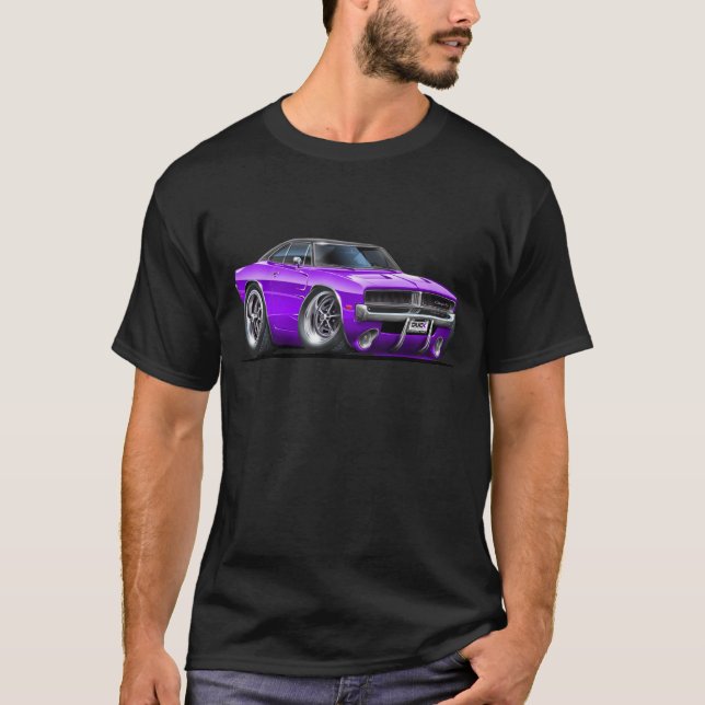 Dodge-Ladegerät-lila Auto T-Shirt (Vorderseite)