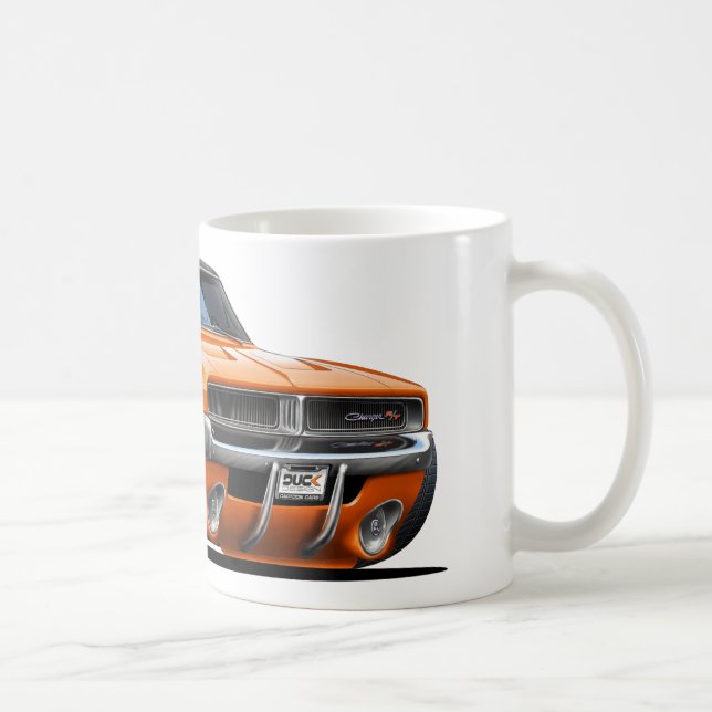 Dodge-Ladegerät-Orangen-Auto Tasse (Rechts)