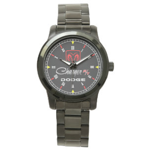 Dodge Ladegerät RT Edelstahl Quarzglas Armbanduhr