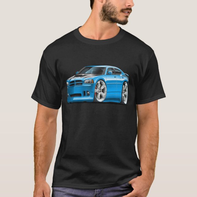 Dodge-Ladegerät-Superbienen-Blau-Auto T-Shirt (Vorderseite)