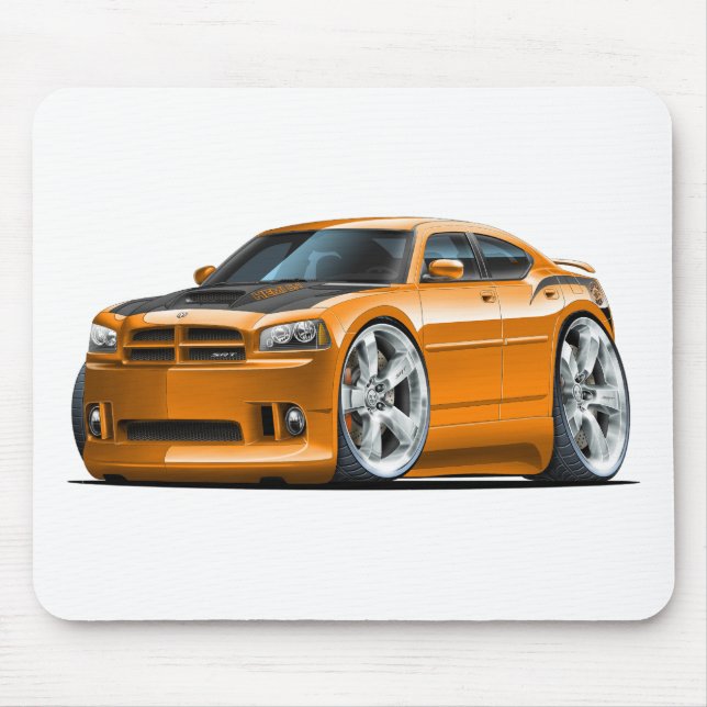 Dodge-Ladegerät-Superbienen-Orangen-Auto Mousepad (Vorne)