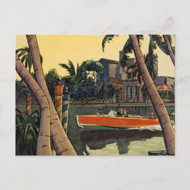 Dodge Motor Speed Boat Jungle Edward Wilson Postkarte (Vorderseite)