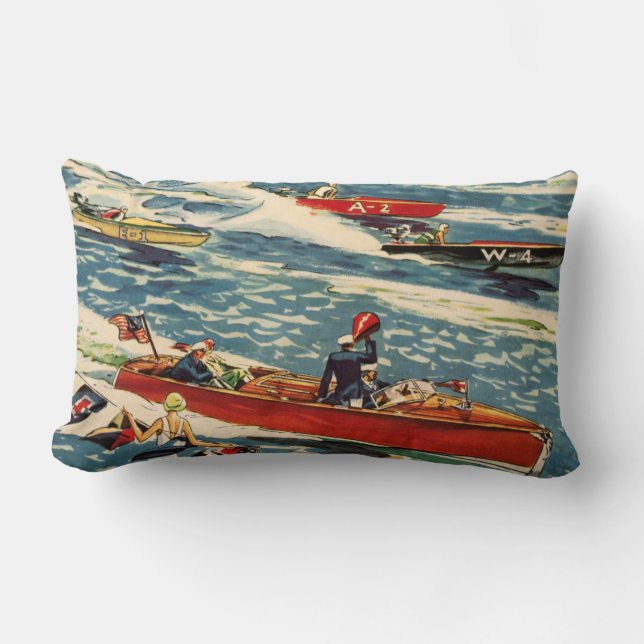 Dodge-Motordrehzahlboots-Vintager antiker Lendenkissen (Vorderseite)