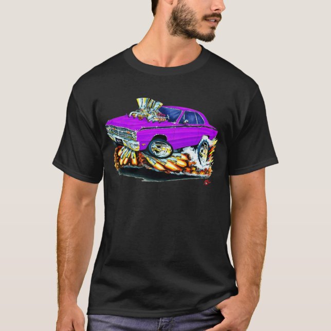Dodge-Pfeil-lila Auto 1968-71 T-Shirt (Vorderseite)