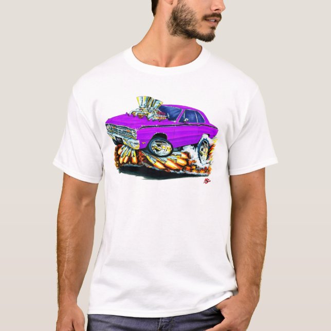 Dodge-Pfeil-lila Auto 1968-71 T-Shirt (Vorderseite)