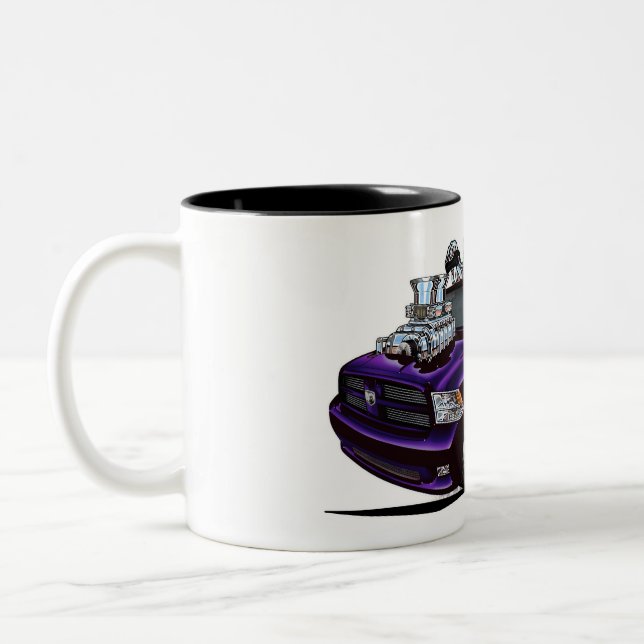 Dodge Ram plum verrückter Truck Zweifarbige Tasse (Links)