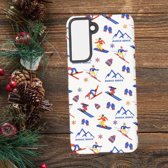 Dodge Ridge California Skisnowboardmuster Samsung Galaxy Hülle (Dodge Ridge California ski snowboard cross-country skiing winter snow vacation samsung phone case)