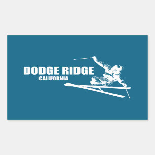 Dodge Ridge Mountain Resort California Skier Rechteckiger Aufkleber