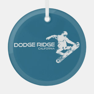 Dodge Ridge Mountain Resort Kalifornien Snowboarde Ornament Aus Glas