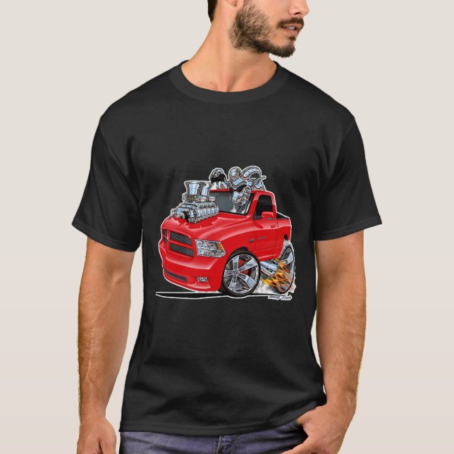 Dodge Rot 1500 Lieferwagen LKW T-Shirt (Vorderseite)