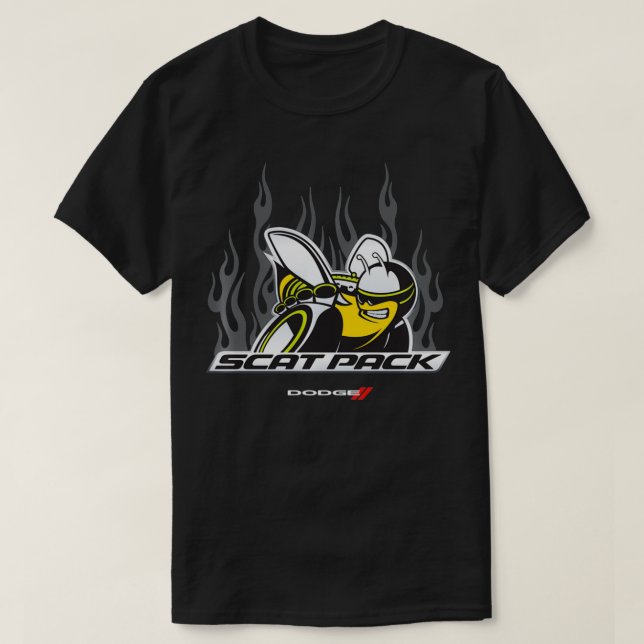 Dodge Scat Pack Flames  T-Shirt (Design vorne)