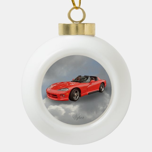 DODGE-VIPER KERAMIK Kugel-Ornament (Vorderseite)
