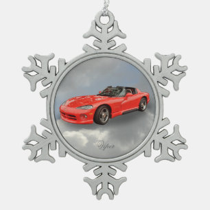 DODGE-VIPER SCHNEEFLOCKEN Zinn-Ornament