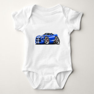 Dodge-Viperroadster-Blau-Weißes Auto Baby Strampler