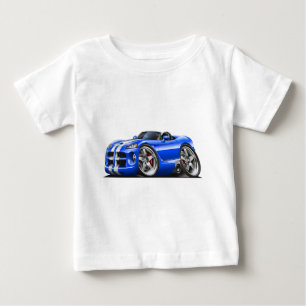 Dodge-Viperroadster-Blau-Weißes Auto Baby T-shirt
