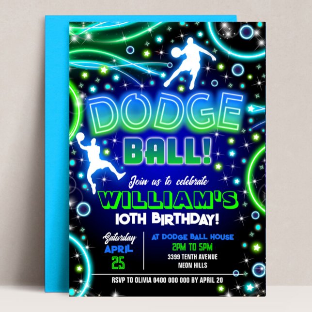 Dodgeball Birthday Einladung Neon Dodgeball Party (DODGEBALL INVITATION Instant Download Corjl Dodgeball Party Dodgeball Printable Dodgeball BIRTHDAY)