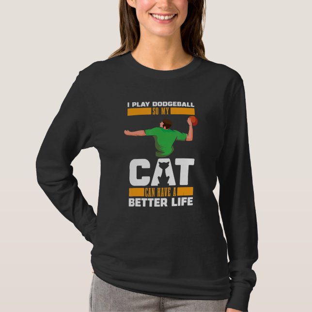Dodgeball Cat Team Player Dodgeball T-Shirt (Vorderseite)