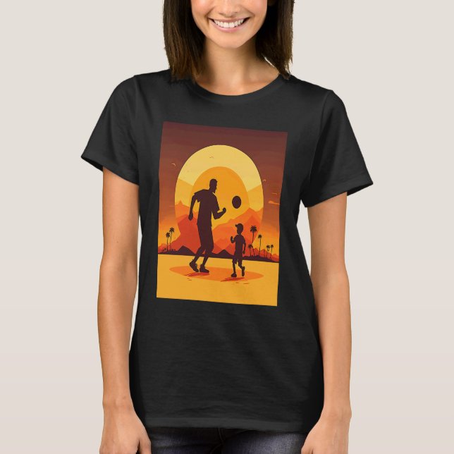 Dodgeball Champion Dad And Child Playing Dodgeball T-Shirt (Vorderseite)