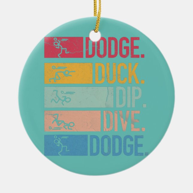 Dodgeball Player Ball Game Dodgeballer Dodge Duck Keramik Ornament (Vorne)