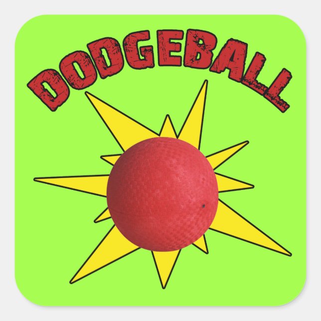 Dodgeball Quadratischer Aufkleber (Vorderseite)
