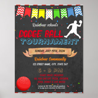 Dodgeball-Schulereignisvorlage Poster