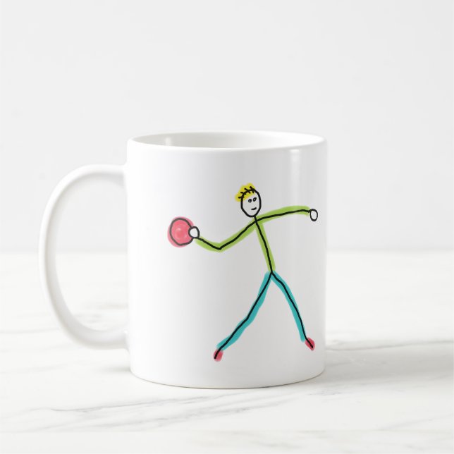 Dodgeball-Stockmann Kaffeetasse (Links)