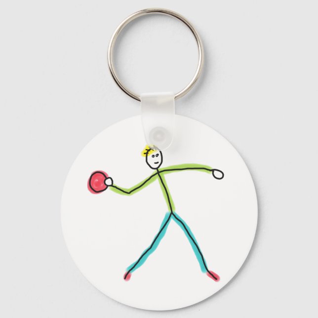 Dodgeball-Stockmann Schlüsselanhänger (Vorderseite)