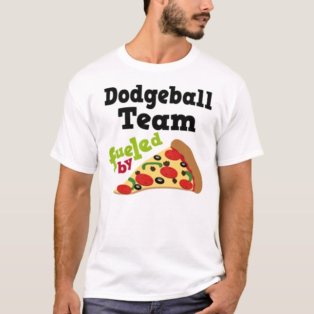 Dodgeball Team-(lustiges) Pizza-T-Shirt T-Shirt (Vorderseite)